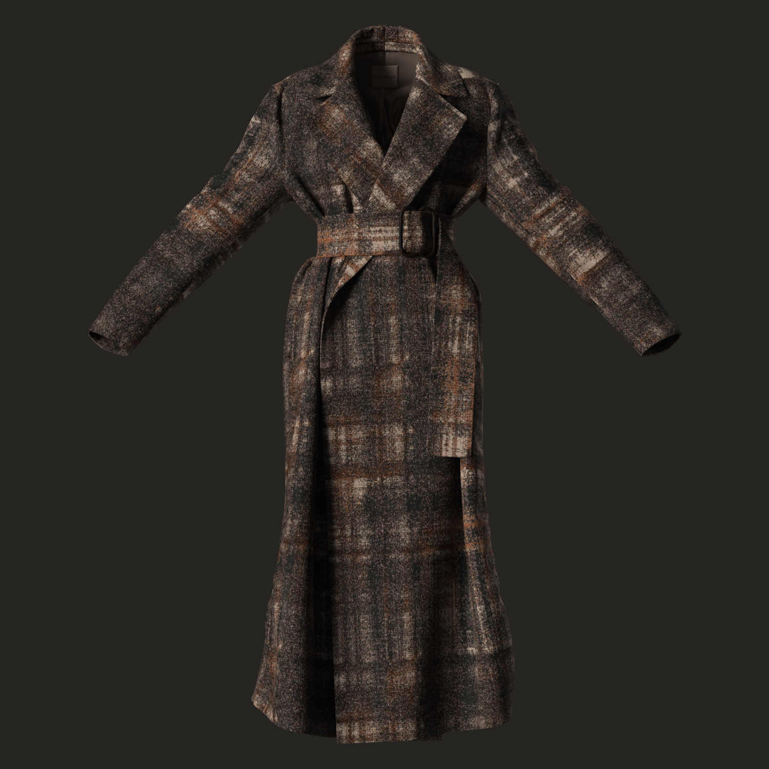 Digital plaid coat